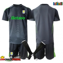 Camisa de Futebol Aston Villa Goleiro Equipamento Principal Infantil 2025-26 Manga Curta (+ Calças curtas)